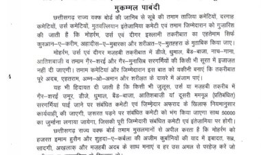 छत्तीसगढ़ में मोहर्रम को लेकर नई गाइडलाइन, नियम तोड़ने पर ₹50 हजार जुर्माना