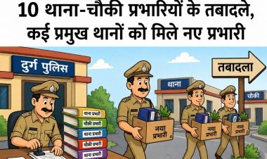 दुर्ग पुलिस में बड़ा फेरबदल: 10 थाना-चौकी प्रभारियों के तबादले, कई प्रमुख थानों को मिले नए प्रभारी