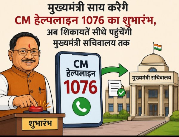 मुख्यमंत्री साय करेंगे CM हेल्पलाइन 1076 का शुभारंभ, अब शिकायतें सीधे पहुंचेंगी मुख्यमंत्री सचिवालय तक