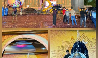 मूसलाधार बारिश के बीच नहीं थमा आस्था का सैलाब, 51 पंडितों के मंत्रोच्चारण के बीच बप्पा को दी विदाई