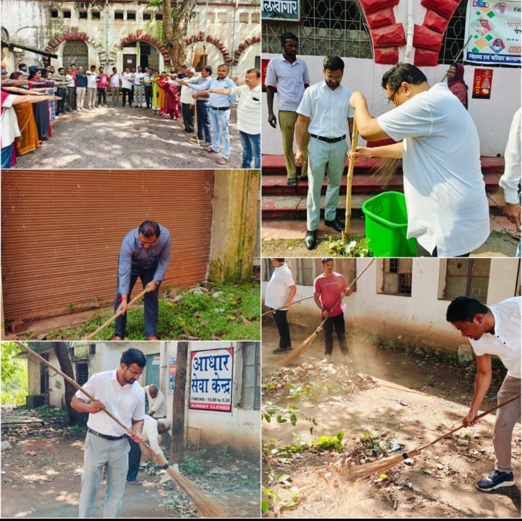 स्वच्छता ही सेवा अभियान:सभी शासकीय कार्यालयों, नगरीय निकायों, पंचायतों  में किया गया साफ सफाई एवं श्रम दान