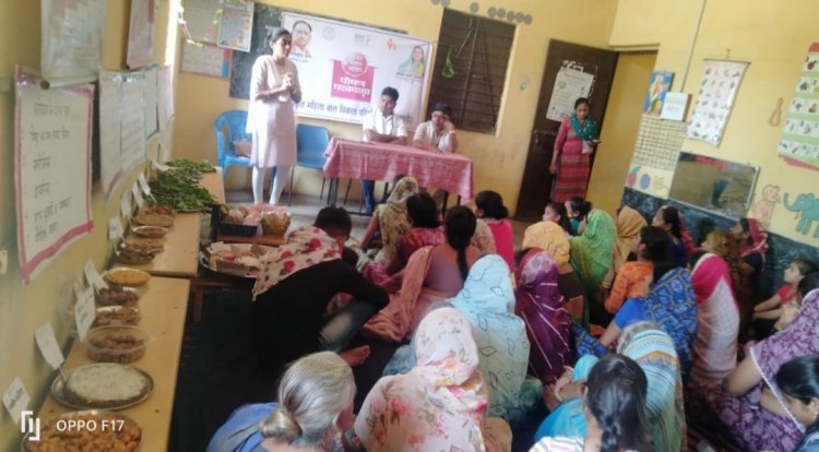पोषण पखवाड़ा की समाप्ति के अवसर पर पोषक खाद्य सामग्रियों की प्रदर्शनी लगाई गई