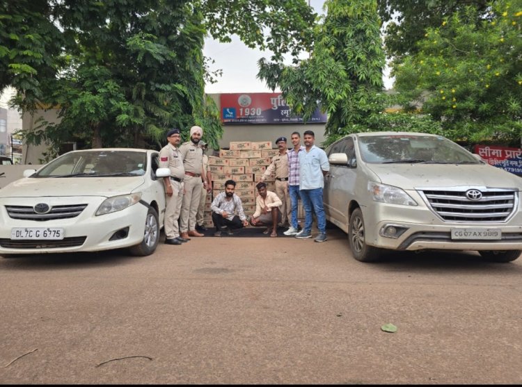 दीगर प्रांत से शराब तस्करी करने वाले शातिर तीन शराब तस्कर गिरफ्तार,आरोपियों के कब्जे से लगभग दो लाख की 48 पेटी गोवा अंग्रेजी शराब (मध्य प्रदेश निर्मित ) बरामद