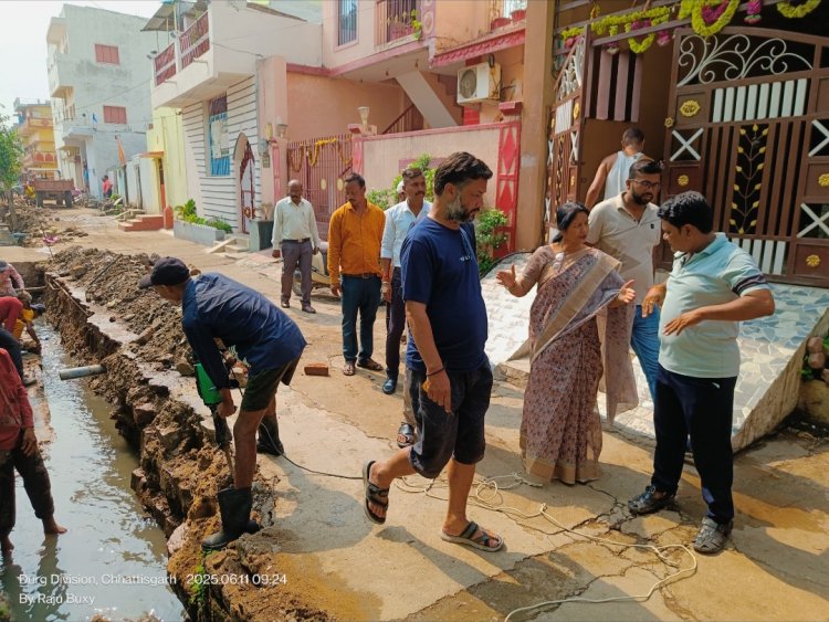 शंकर नगर में 43 लाख से नाले निर्माण कार्य,गुणवत्ता एवं पानी के समुचित बहाव हेतु नाला के स्लोप मेन्टेन्स पर विशेष ध्यान दें:महापौर