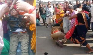 तमनार में कोयला खदान को लेकर बवाल : महिलाओं ने टीआई को लातों से पीटा