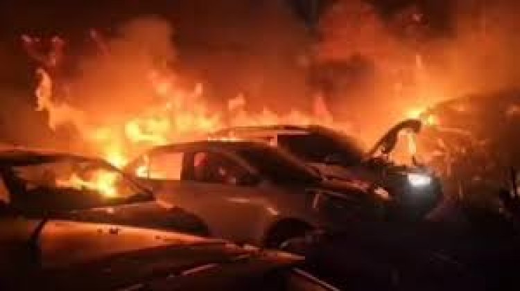 हमर राज पार्टी के जिला अध्यक्ष की कार में आगजनी, CCTV में कैद हुआ बदमाश, जांच में जुटी पुलिस