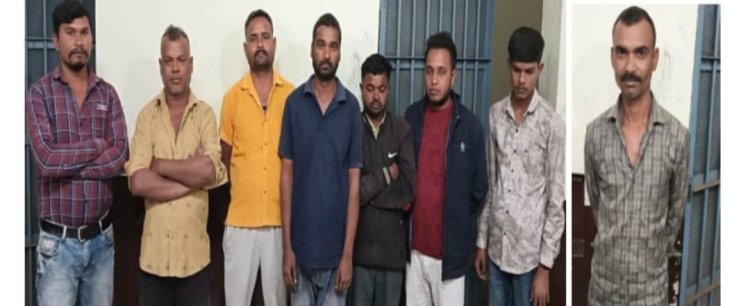 नंदिनी नगर पुलिस की बड़ी कार्रवाई : जुआँ फड़ पर छापा, 8 आरोपी गिरफ्तार