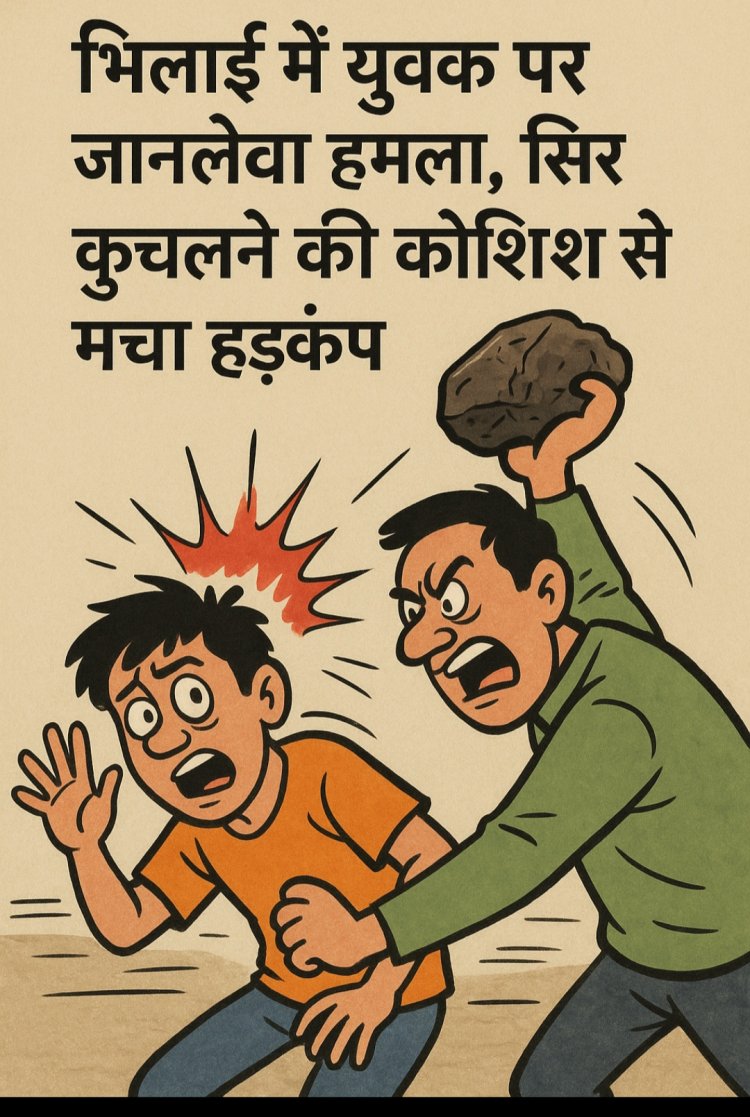 भिलाई में युवक पर जानलेवा हमला, सिर कुचलने की कोशिश से मचा हड़कंप