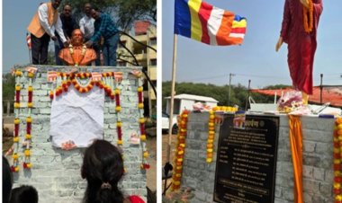 औद्योगिक क्षेत्र में बुद्ध व अम्बेडकर की प्रतिमाओं का अनावरण,आयुष्मान धवले ने दान की है दोनों प्रतिमाएं