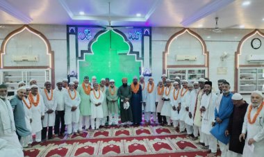 जामा मस्जिद सेक्टर -6 में हज यात्रियों का सम्मान, अवाम से दुआ और माफी की गुजारिश