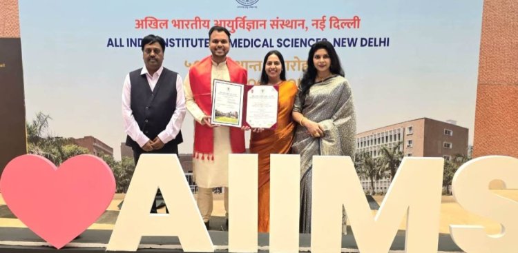 भिलाई के डॉ. उत्कर्ष ने रचा इतिहास,एम्स दिल्ली से एमसीएच की डिग्री हासिल की डिस्टिंक्शन के साथ 