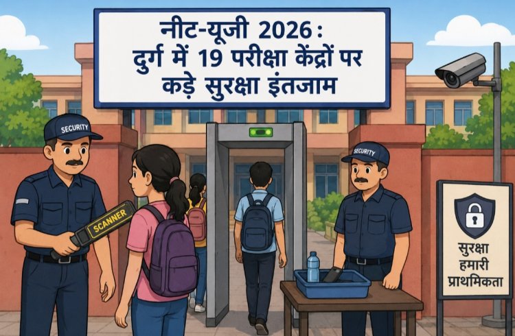 नीट-यूजी 2026 : दुर्ग में 19 परीक्षा केंद्रों पर कड़े सुरक्षा इंतजाम