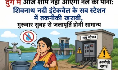 दुर्ग में आज शाम नहीं आएगा नल का पानी: शिवनाथ नदी इंटेकवेल के सब स्टेशन में तकनीकी खराबी, गुरुवार सुबह से जलापूर्ति होगी सामान्य