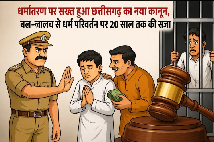 धर्मांतरण पर सख्त हुआ छत्तीसगढ़ का नया कानून, बल-लालच से धर्म परिवर्तन पर 20 साल तक की सजा