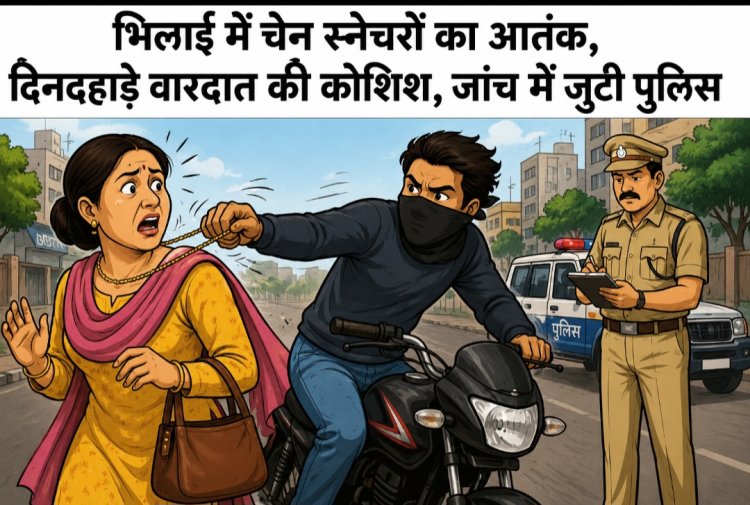 भिलाई में चेन स्नेचरों का आतंक, दिनदहाड़े वारदात की कोशिश, जांच में जुटी पुलिस