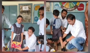 पूर्व मुख्यमंत्री भूपेश बघेल के जन्मदिन पर स्कूली बच्चों को बांटे निःशुल्क जूते, अय्यूब खान ने सेवा दिवस के रूप में मनाया जन्मदिन