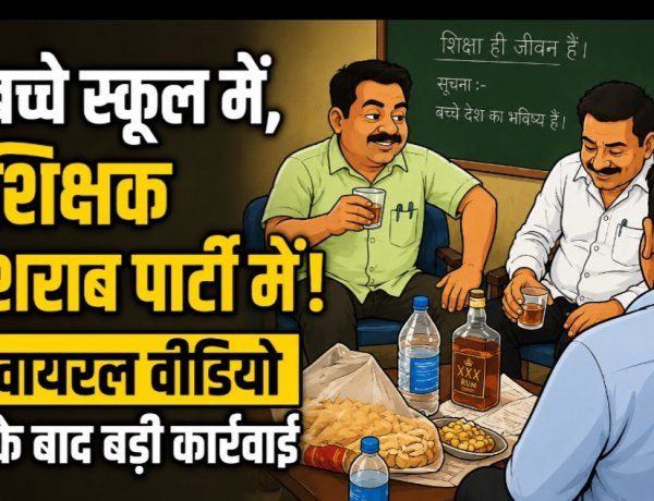 बच्चे स्कूल में, शिक्षक शराब पार्टी में! वायरल वीडियो के बाद बड़ी कार्रवाई