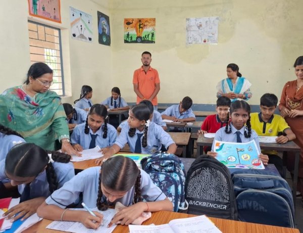 ‘मेरे सपनों का भारत’ चित्रकला अभियान में बच्चों ने भरी कल्पनाओं की उड़ान, रंगों में दिखा विकसित भारत