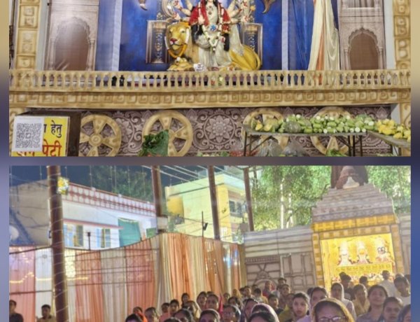 दुर्ग : पद्मनाभपुर के जनता मार्केट पंडाल में दुर्गोत्सव की धूम, मां शाकंभरी की पूजा-अर्चना के बाद वितरित हुआ प्रसाद